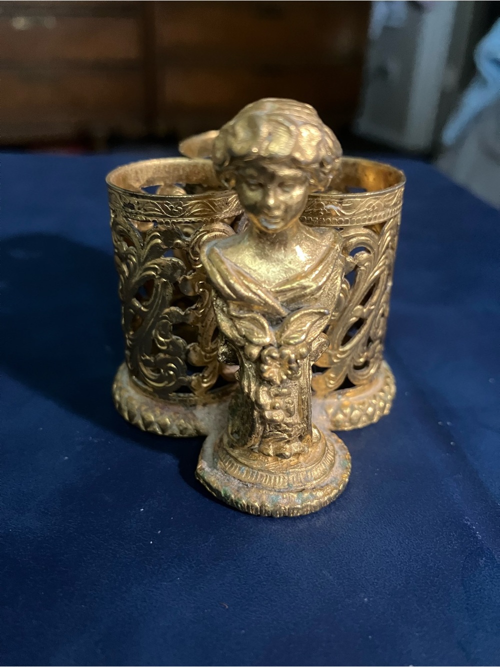 Vintage-Style Built Co. Gold Lipstick Holder– Decorative Ornate Finish